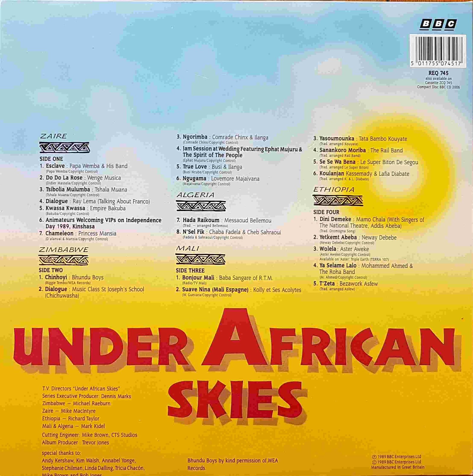 Picture of REQ 745 Under African skies by artist Various from the BBC records and Tapes library